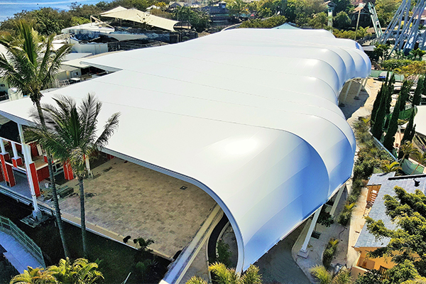 Custom Fabric canopy over SeaWorld Plaza
