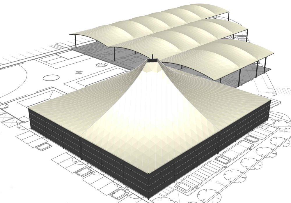 Tensile Membrane Roof CAD Export Example